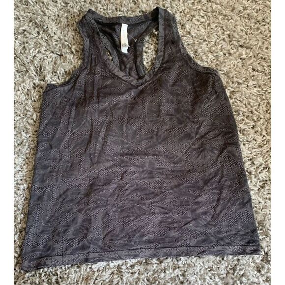Athleta Momentum Seamless racer back Gray Print TANK TOP sz XL - Picture 2 of 8